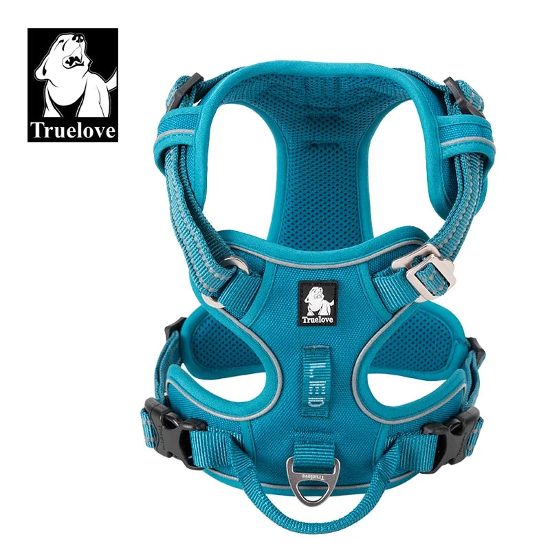 TrueLove CN Reflective No Pull Nylon Dog Harness Vehicle Lead