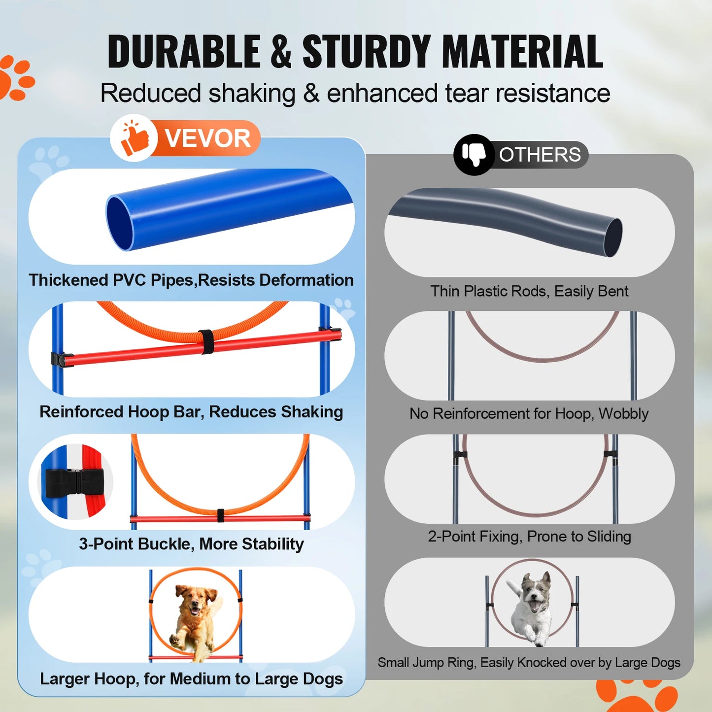 Dog Agility Training Equipment 4 Piece Set With High Hurdles