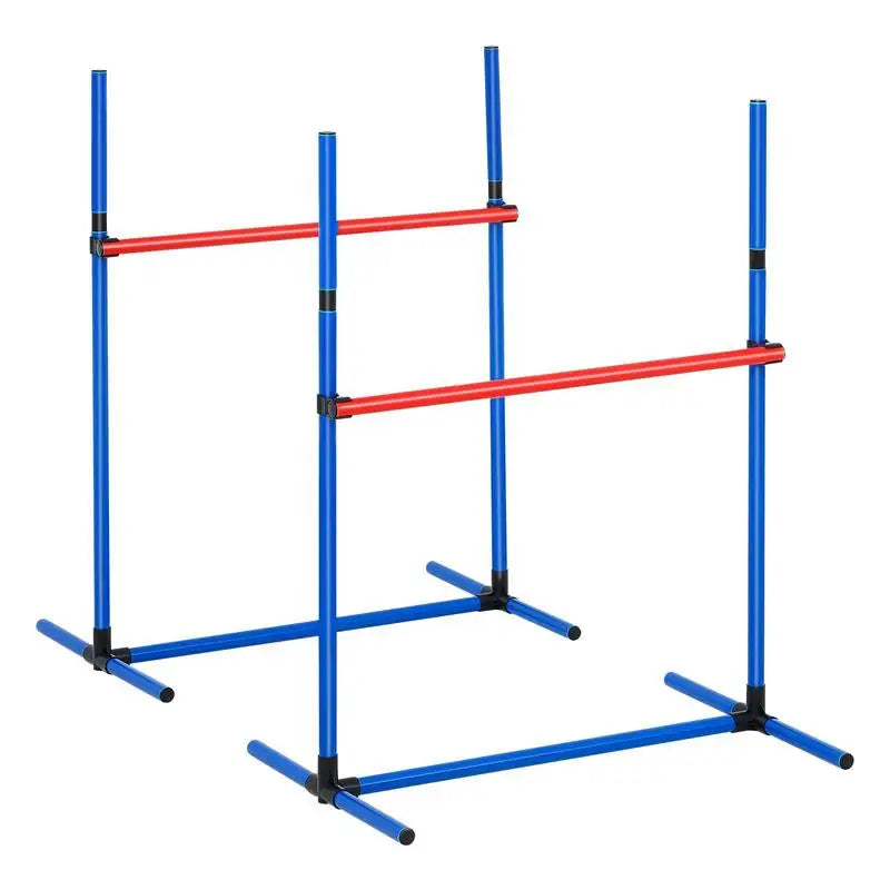 Dog Agility Training Equipment 4 Piece Set With Adjustable Hurdles And Jump Ring