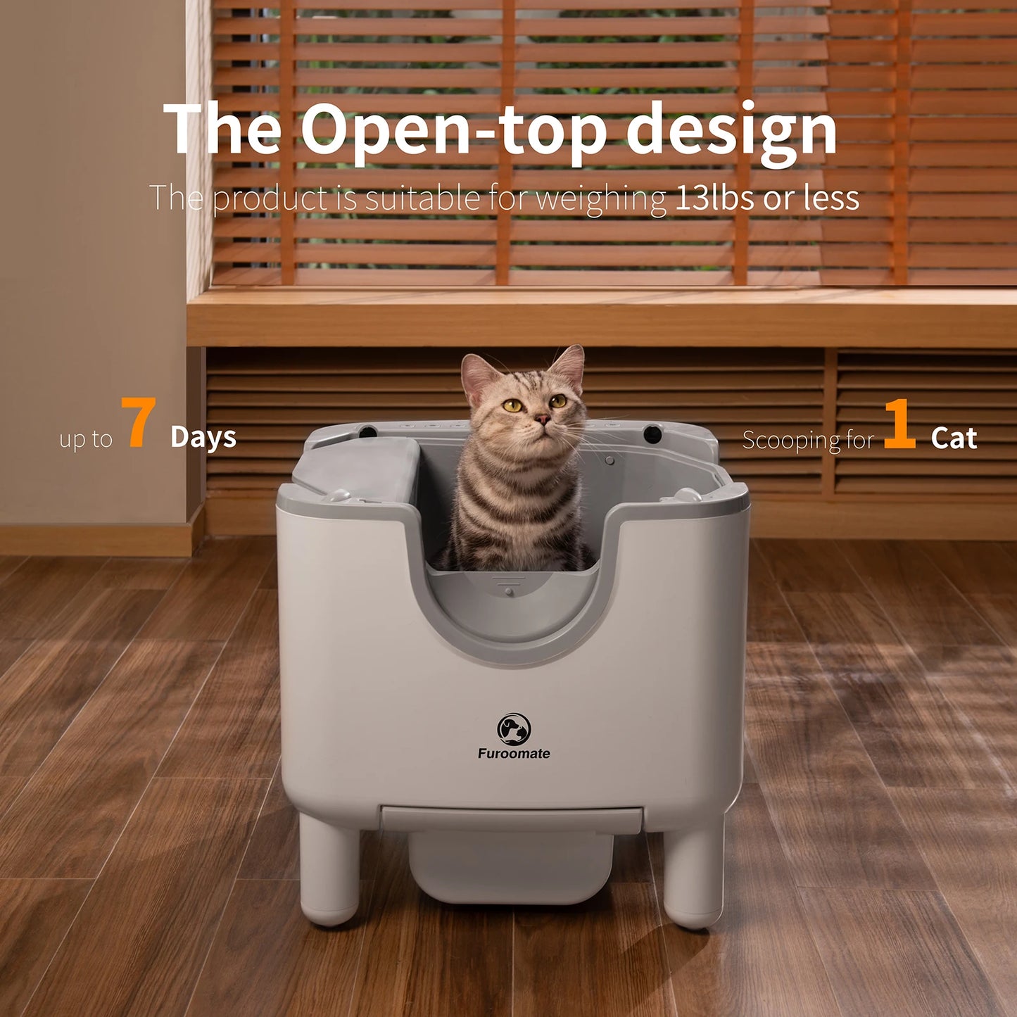 Furoomate F6 Self Cleaning Cat Litter Box Top Odor Control