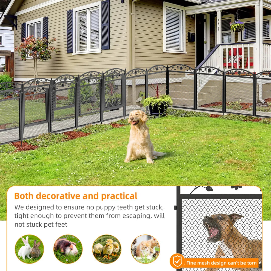 BINGOPAW 8 Panels Dog Playpen Heavy Duty Iron Fence Outdoor
