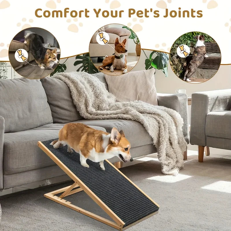 Nordara Solid Wood Folding Pet Ramp With Height Adjustable Design