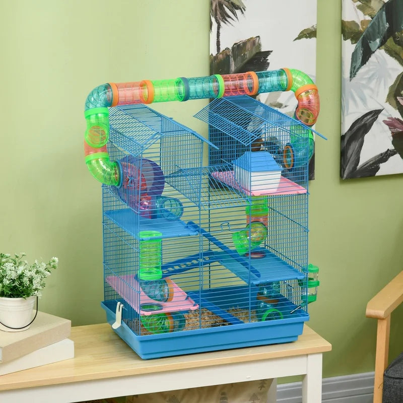 Five Tier Hamster Cage With Tubes And Tunnels For Small Animals