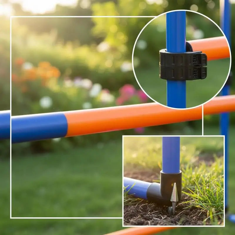 Dog Agility Training Kit 4 Piece Set With Interlocking Obstacles