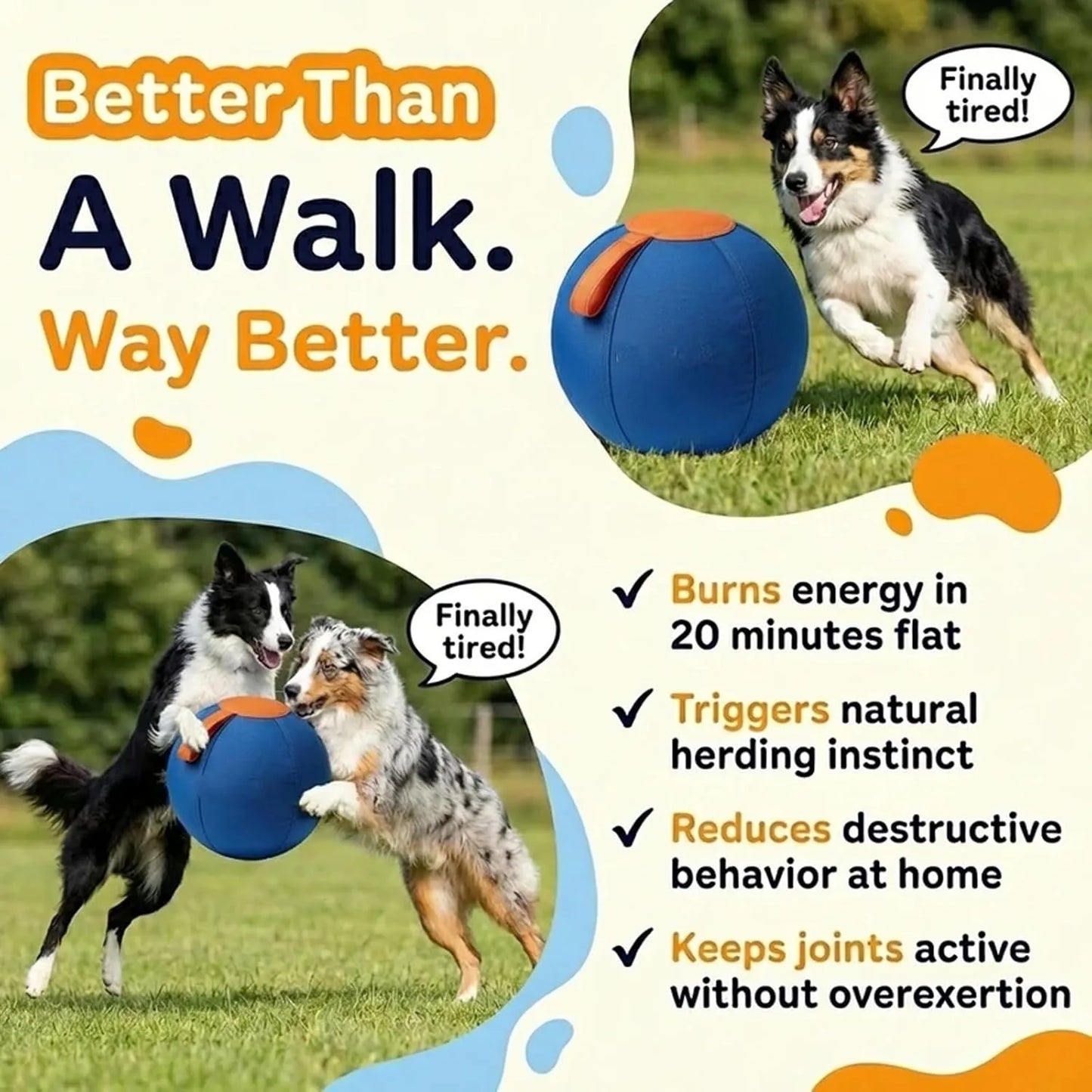 Herding Ball for Dogs With Protective Cover