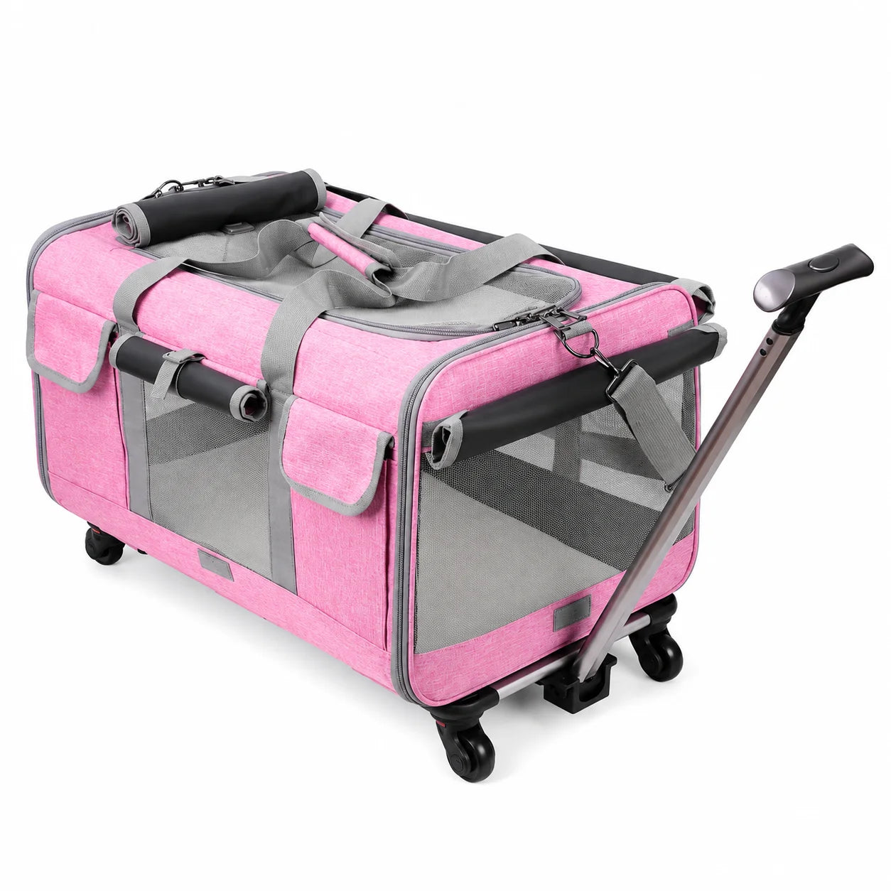 XMSJ Cat Dog Carrier With Wheels For Travel Stroller