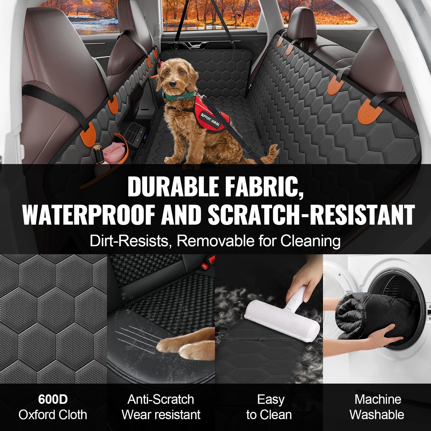 SucceBuy Back Seat Extender Dog Car Cover Hammock Mesh Window