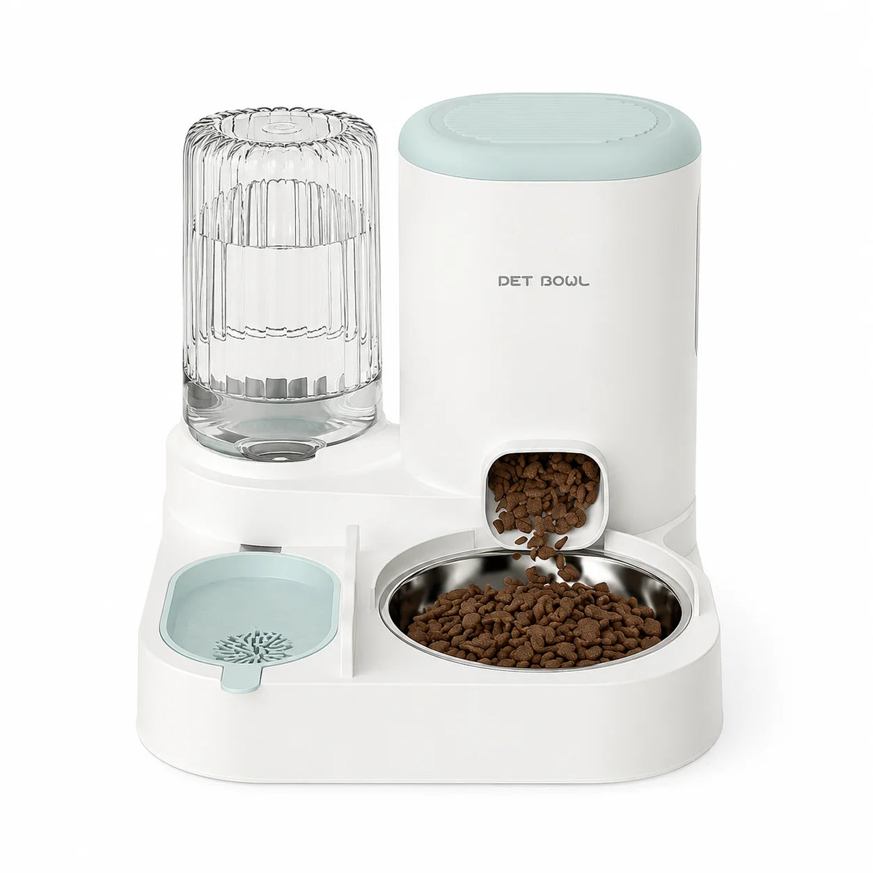 Automatic Pet Feeder And Water Dispenser 2-In-1 Bowl Station