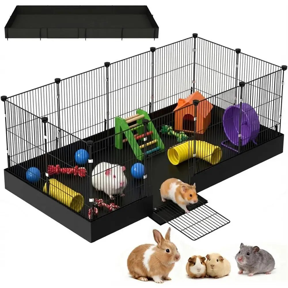 OVOZI DIY Expandable Animal Playpen Cage With Waterproof Liner