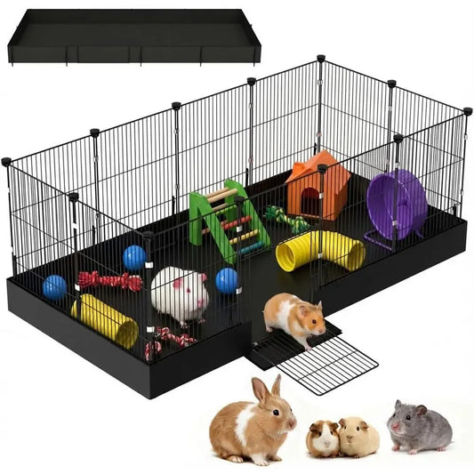OVOZI DIY Expandable Animal Playpen Cage With Waterproof Liner