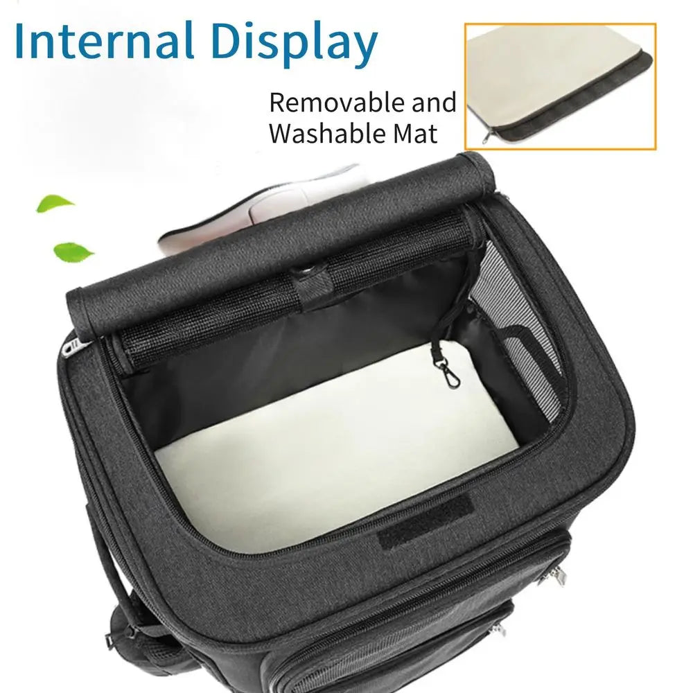 Pet Carrier Trolley Bag With Wheels For Cats And Dogs