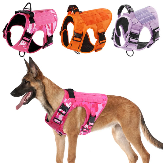 PETRAVEL Military Camouflage Dog Harness For Tactical Training Vest